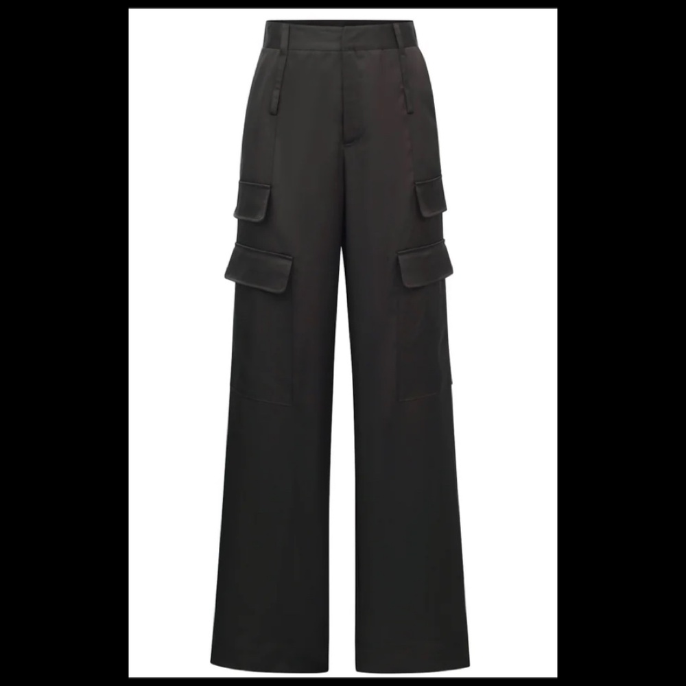 Noli satin Milan cargo pants black size 4